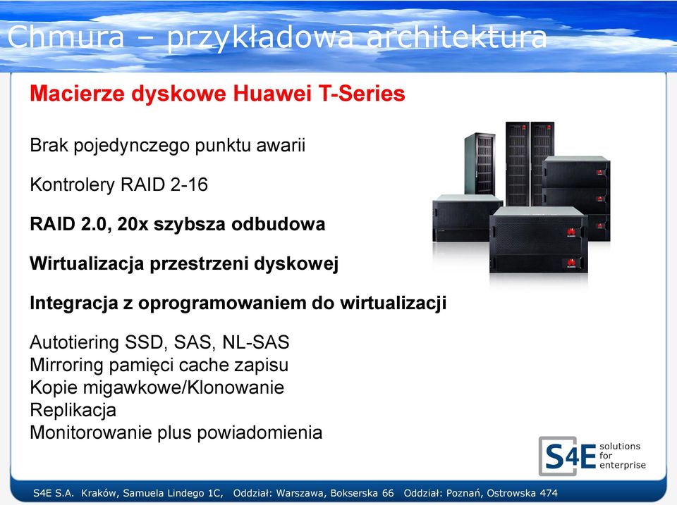 0, 20x szybsza odbudowa Wirtualizacja przestrzeni dyskowej Integracja z oprogramowaniem