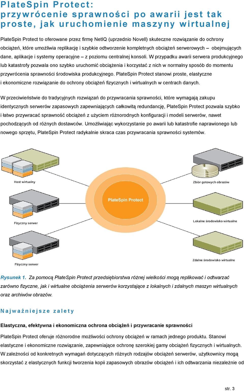 W przypadku awarii serwera produkcyjnego lub katastrofy pozwala ono szybko uruchomić obciążenia i korzystać z nich w normalny sposób do momentu przywrócenia sprawności środowiska produkcyjnego.