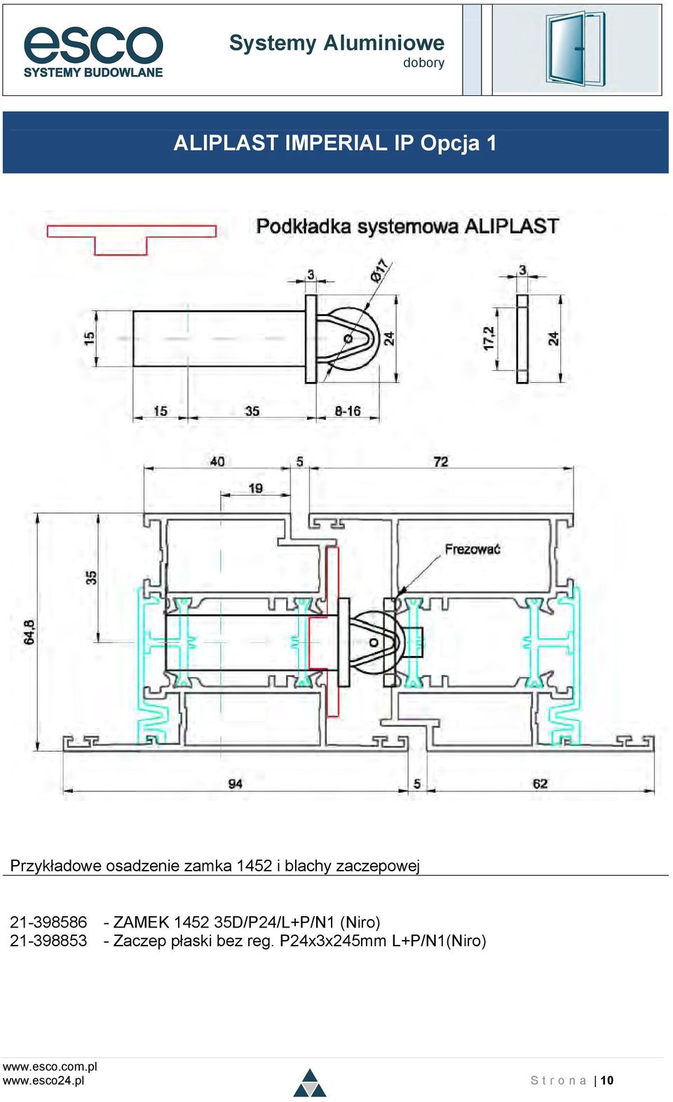 35D/P24/L+P/N1 (Niro) 21-398853 - Zaczep płaski bez