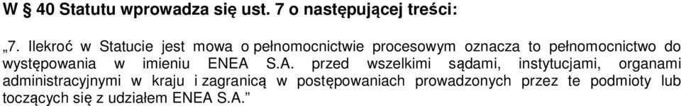 występowania w imieniu ENEA 
