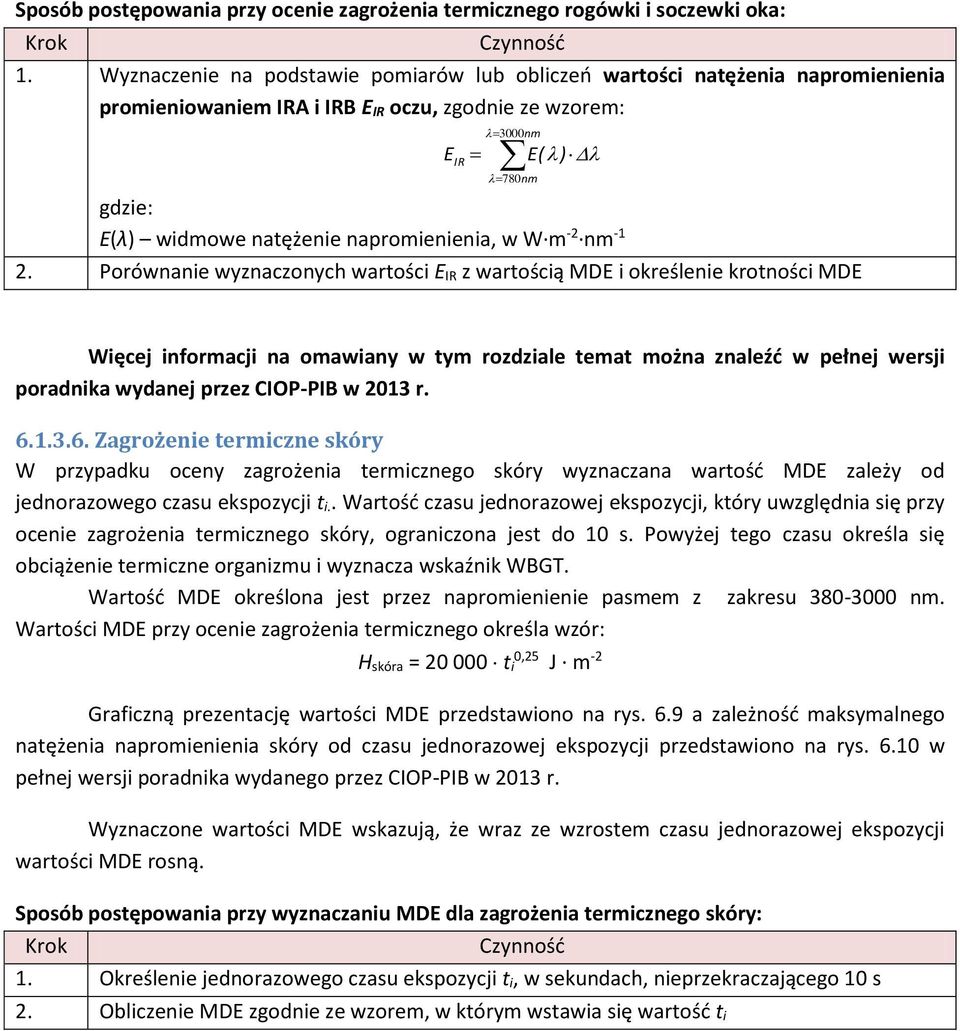 napromienienia, w W m-2 nm 2.