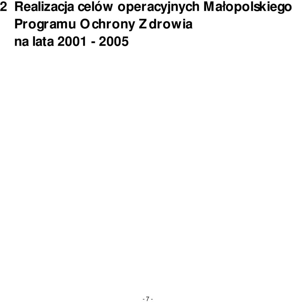 Małopolskiego Programu