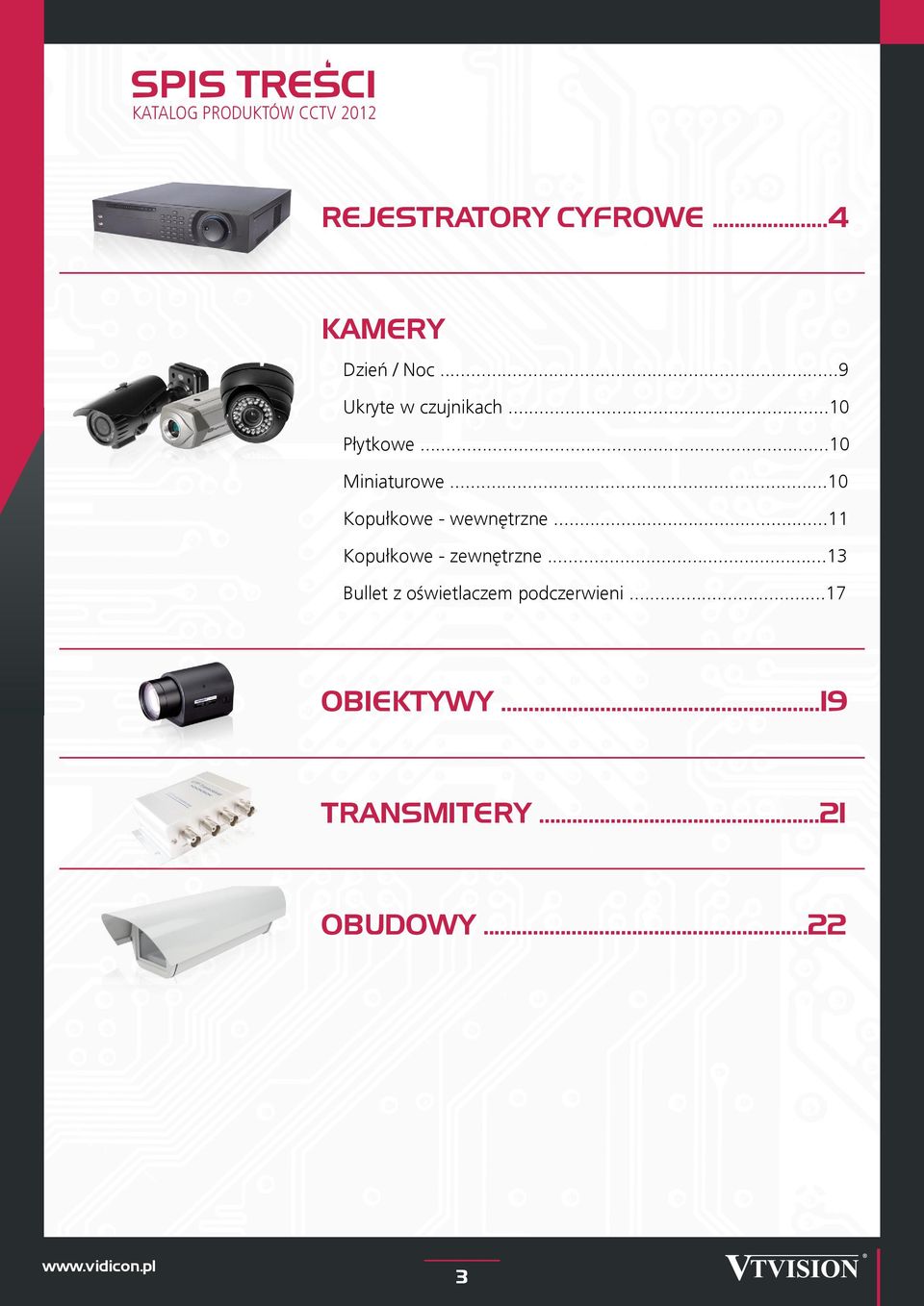 ..10 Kopułkowe - wewnętrzne...11 Kopułkowe - zewnętrzne.