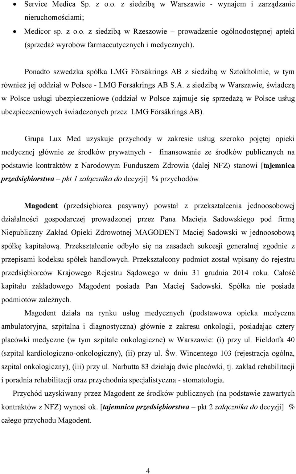 z siedzibą w Sztokholmie, w tym również jej oddział w Polsce - LMG Försäkrings AB