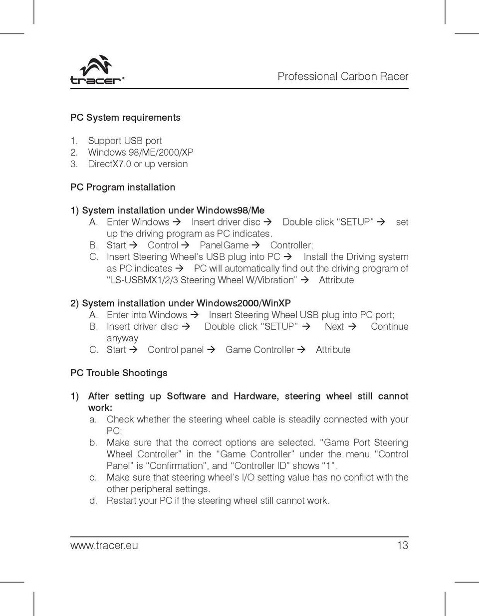 Steering Wheel Professional Carbon Racer - PDF Darmowe pobieranie