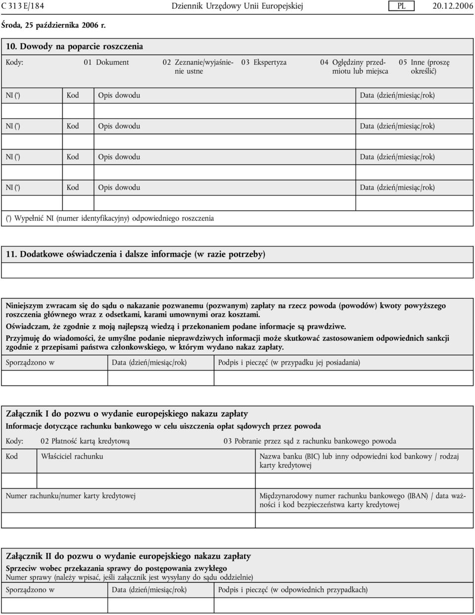 odpowiedniego roszczenia 11.