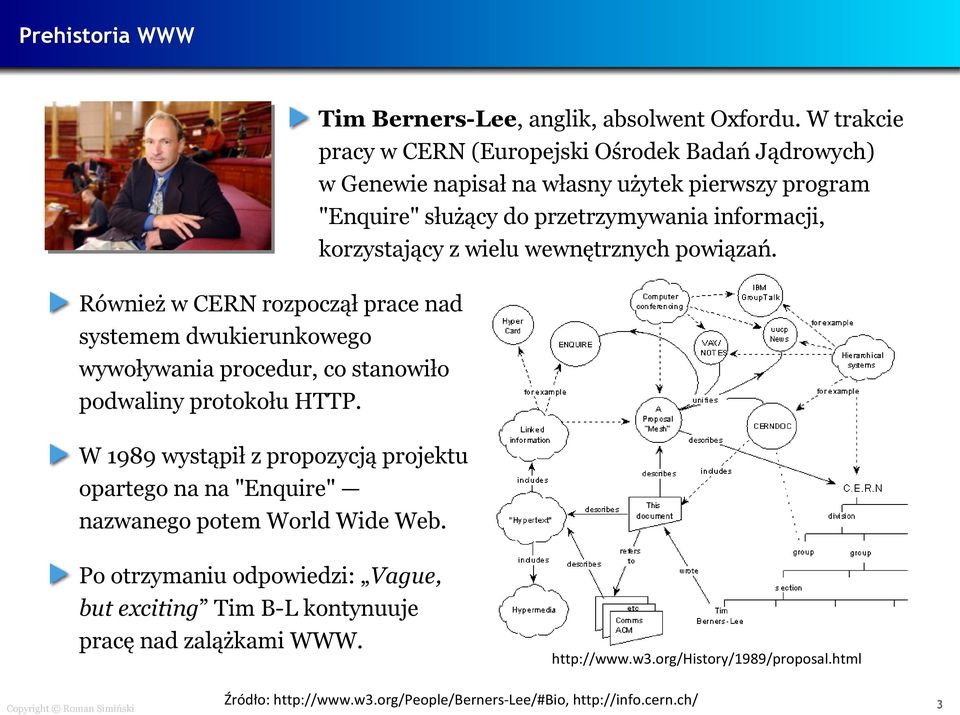 wielu wewnętrznych powiązań. Również w CERN rozpoczął prace nad systemem dwukierunkowego wywoływania procedur, co stanowiło podwaliny protokołu HTTP.