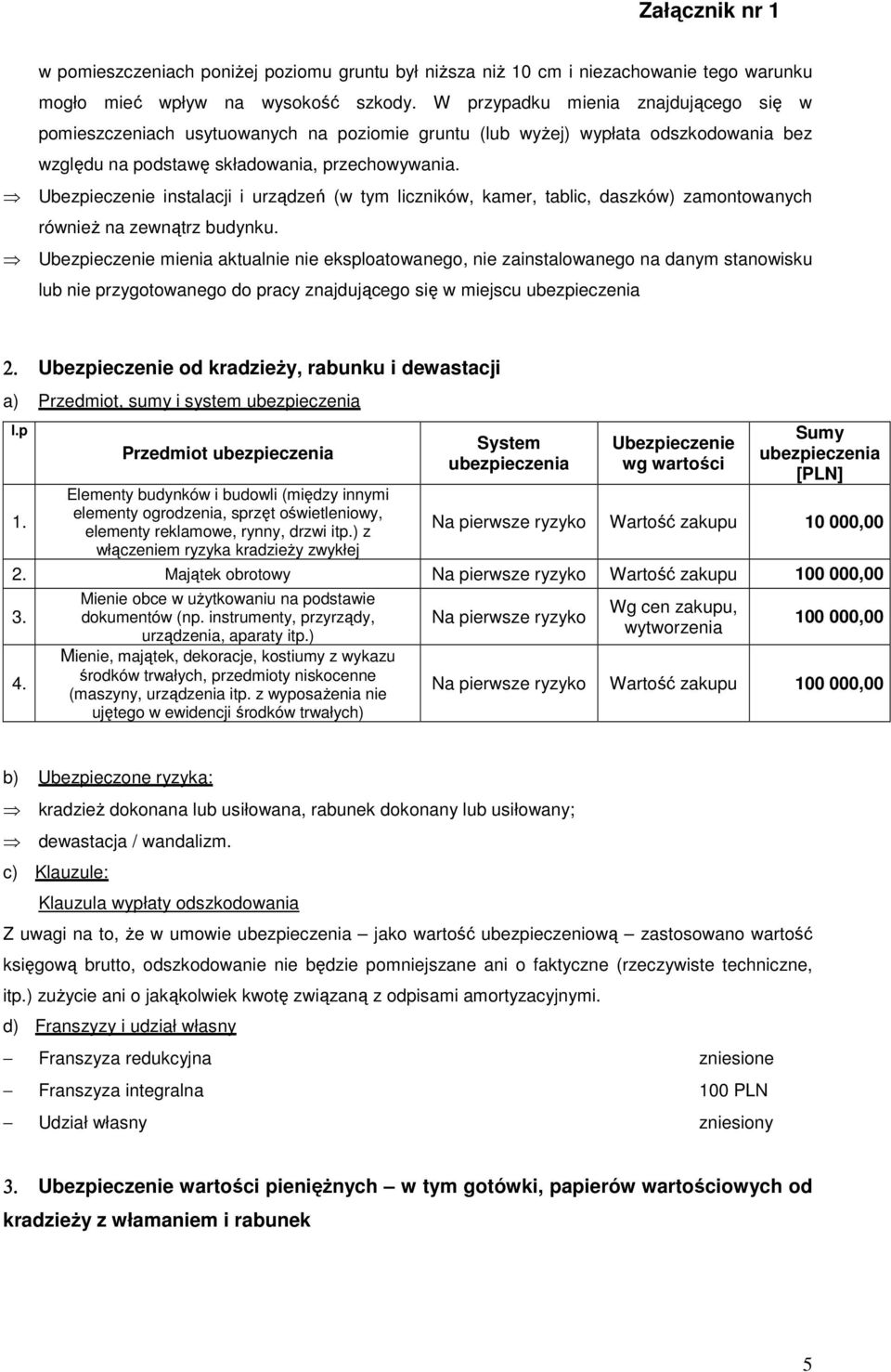 Ubezpieczenie instalacji i urządzeń (w tym liczników, kamer, tablic, daszków) zamontowanych równieŝ na zewnątrz budynku.