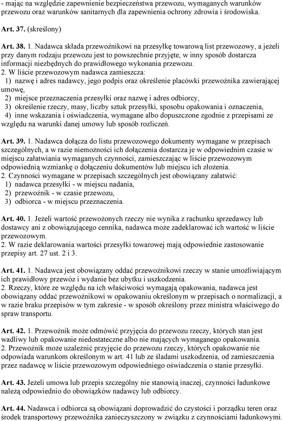 wykonania przewozu. 2.