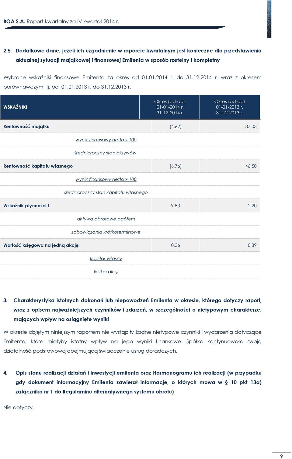 finansowe Emitenta za okres od 1.1.214 r. do 31.12.214 r. wraz z okresem porównawczym tj. od 1.1.213 r. do 31.12.213 r. Okres (od-do) 1-1-214 r. 31-12-214 r.