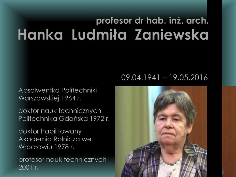 doktor nauk technicznych Politechnika Gdańska 1972 r.