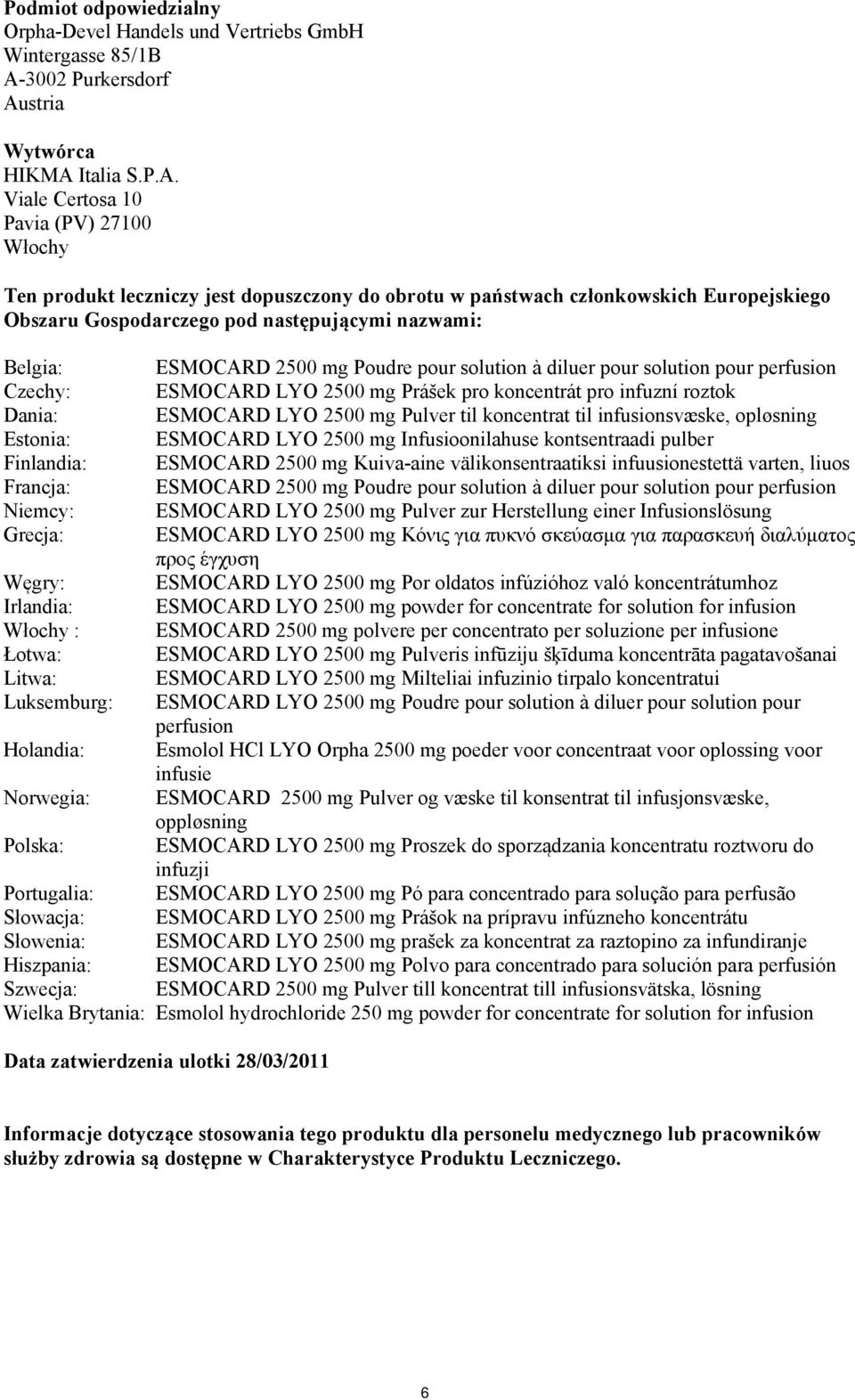 stria Wytwórca HIKMA 
