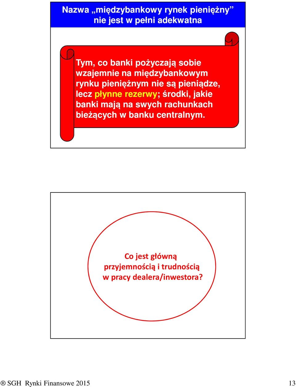 rezerwy; środki, jakie banki mają na swych rachunkach bieżących w banku centralnym.