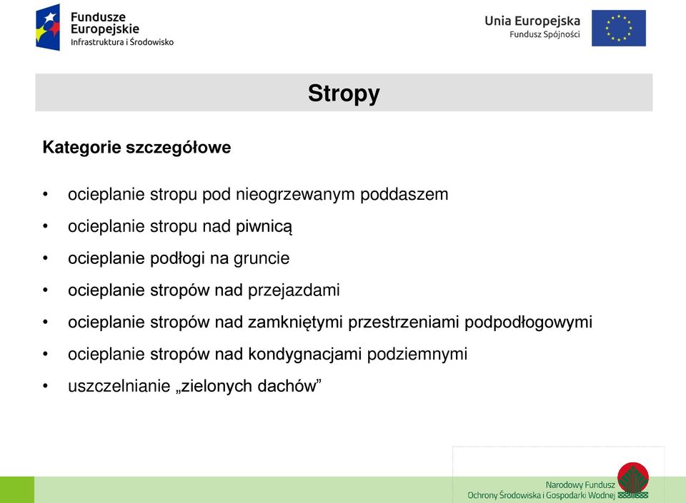 nad przejazdami ocieplanie stropów nad zamkniętymi przestrzeniami