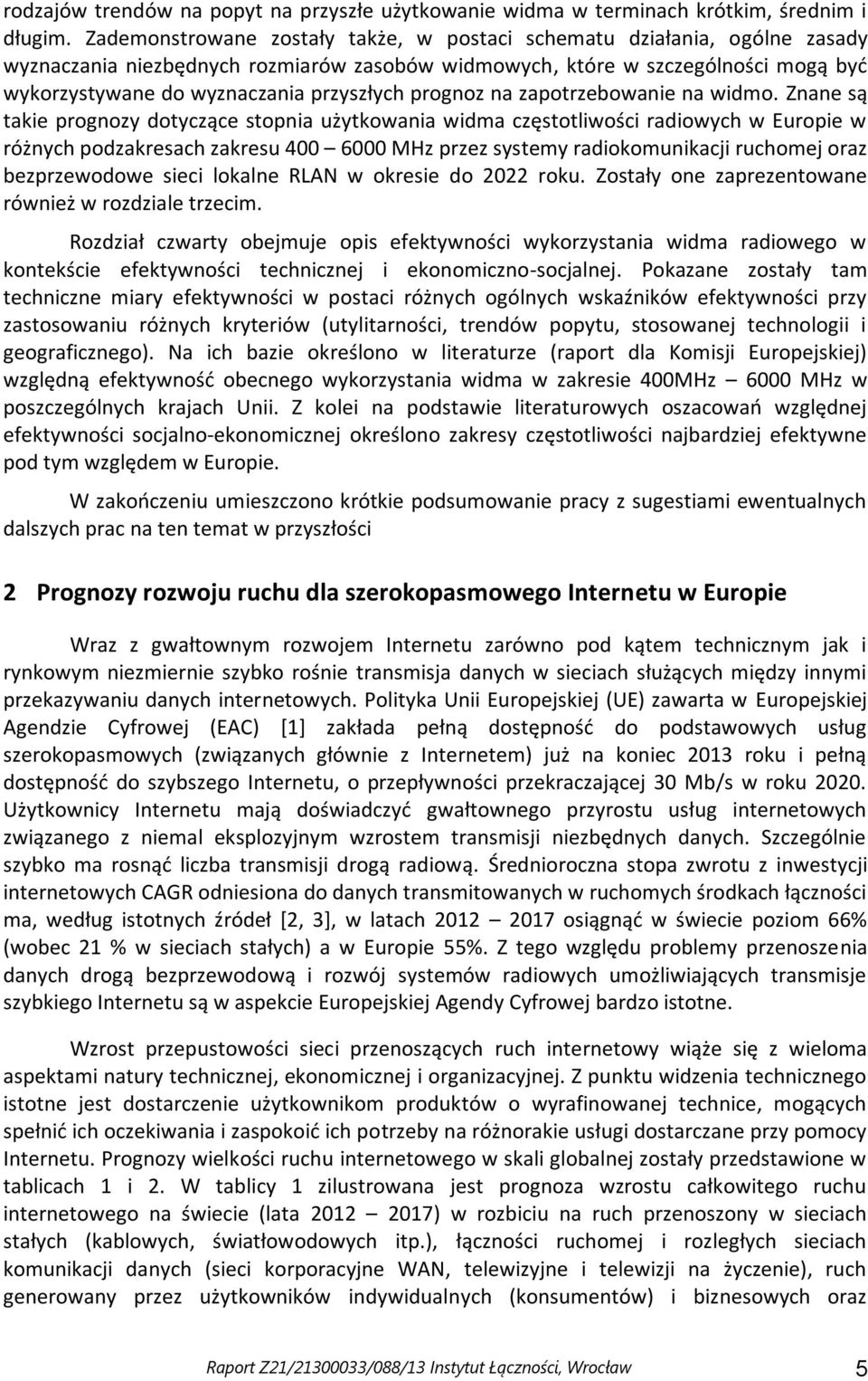 prognoz na zapotrzebowanie na widmo.