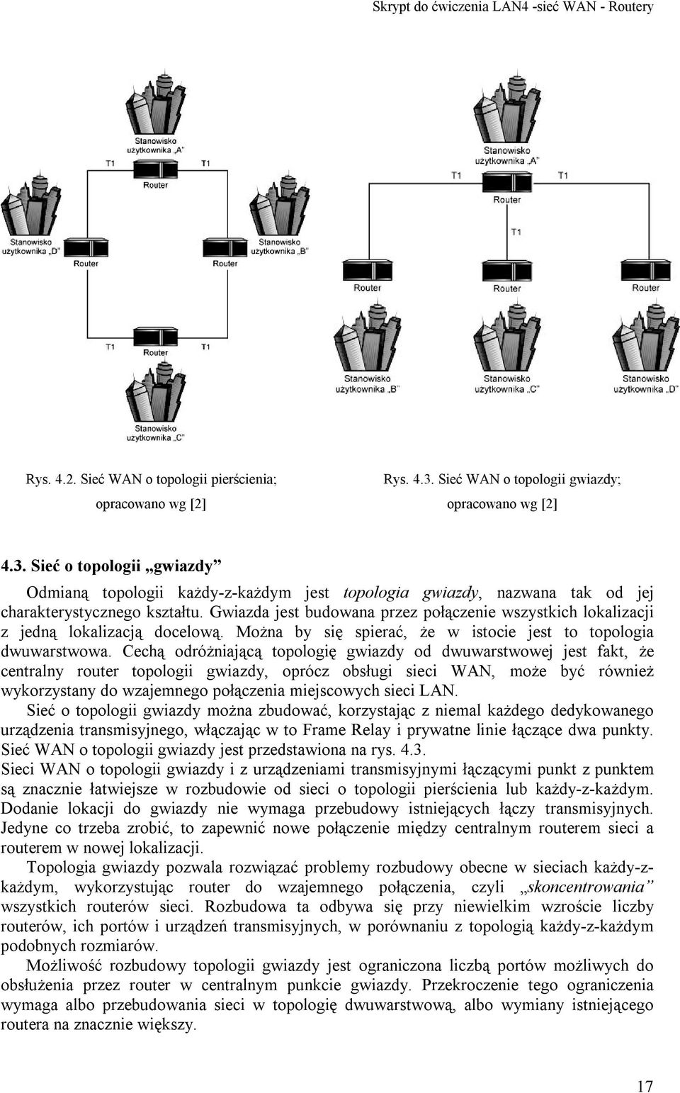 Gwiazda jest budowana przez połączenie wszystkich lokalizacji z jedną lokalizacją docelową. Można by się spierać, że w istocie jest to topologia dwuwarstwowa.