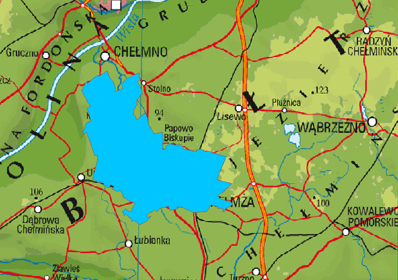 Rys. 34. Planowany obszar szczególnie narażony w zlewni rzeki Bacha Rys.