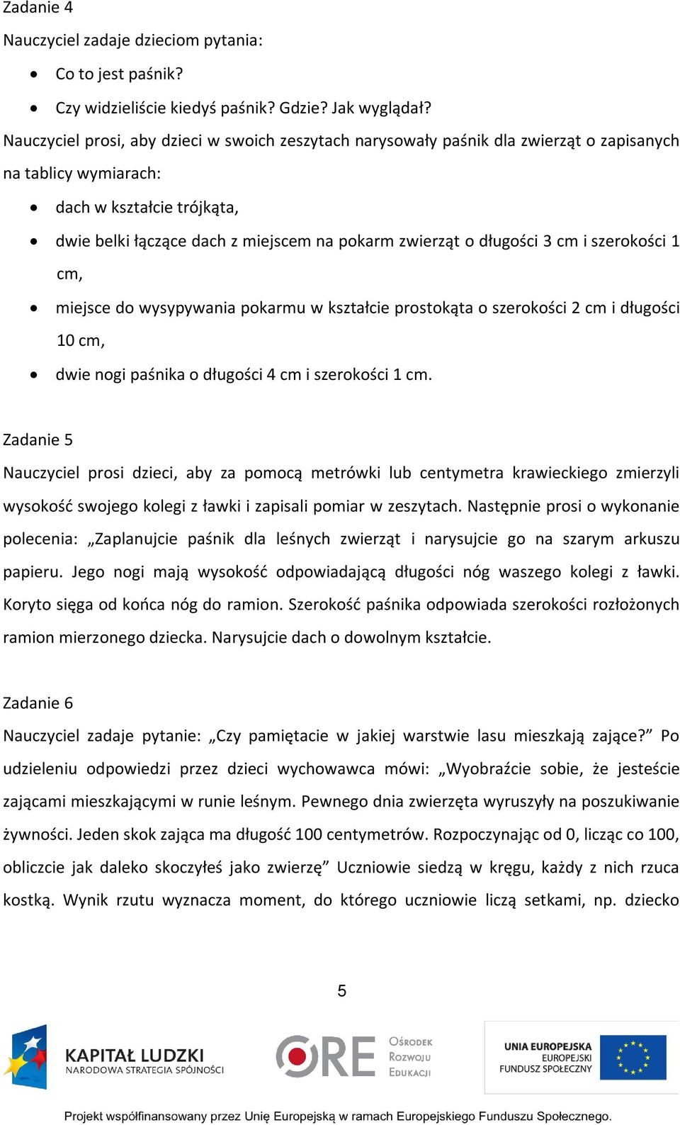 długości 3 cm i szerokości 1 cm, miejsce do wysypywania pokarmu w kształcie prostokąta o szerokości 2 cm i długości 10 cm, dwie nogi paśnika o długości 4 cm i szerokości 1 cm.