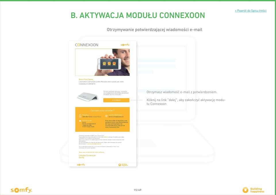 wiadomość e-mail z potwierdzeniem.