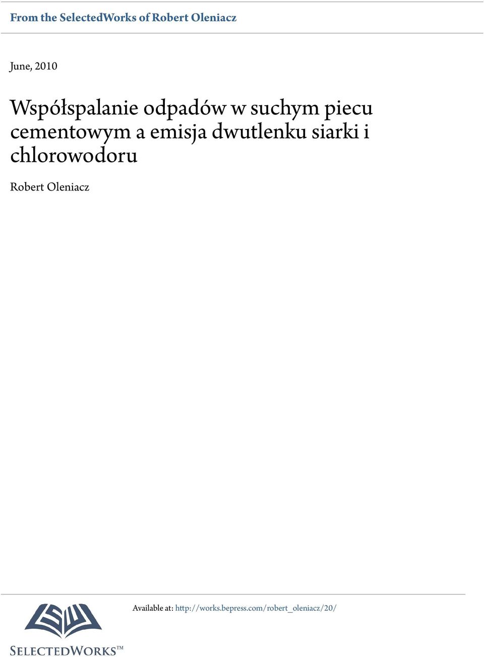 emisja dwutlenku siarki i chlorowodoru Robert