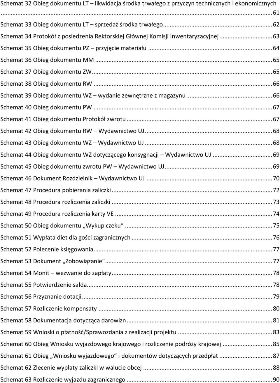 .. 65 Schemat 37 Obieg dokumentu ZW... 65 Schemat 38 Obieg dokumentu RW... 66 Schemat 39 Obieg dokumentu WZ wydanie zewnętrzne z magazynu... 66 Schemat 40 Obieg dokumentu PW.