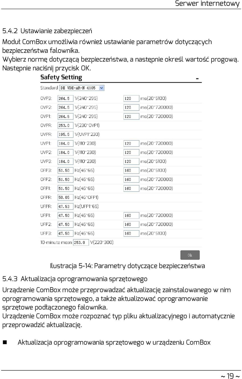 Parametry dotyczące bezpieczeństwa 5.4.