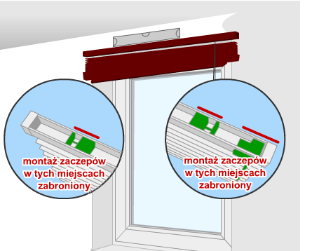 Montaż na wieszakach zapinanych: lub Wieszaki przykręcamy
