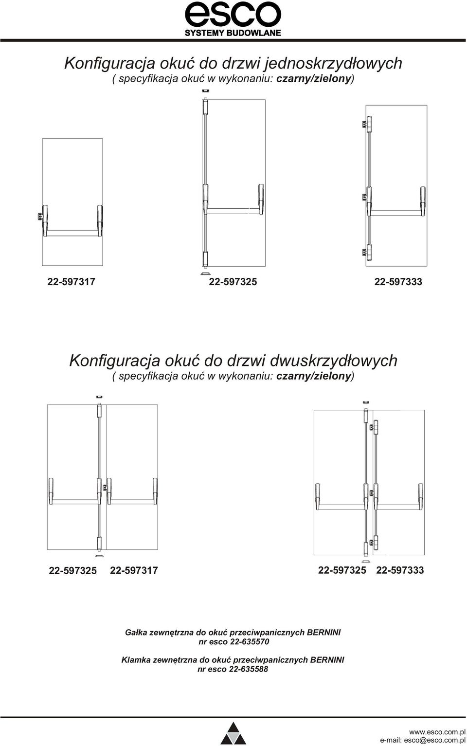 wykonaniu: czarny/zielony) 22-597325 22-597317 22-597325 22-597333 Ga³ka zewnêtrzna do okuæ