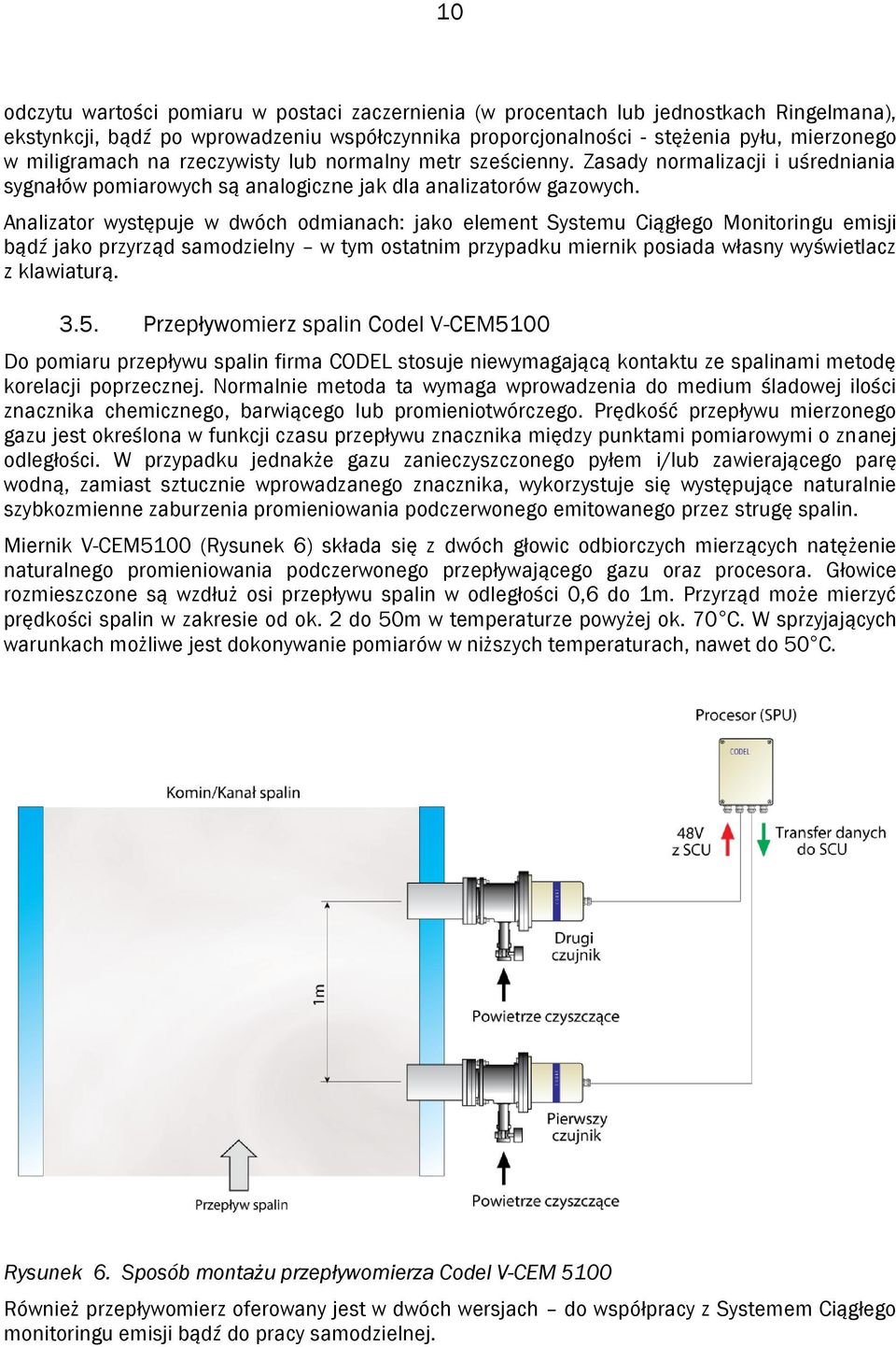 Analizator występuje w dwóch odmianach: jako element Systemu Ciągłego Monitoringu emisji bądź jako przyrząd samodzielny w tym ostatnim przypadku miernik posiada własny wyświetlacz z klawiaturą. 3.5.
