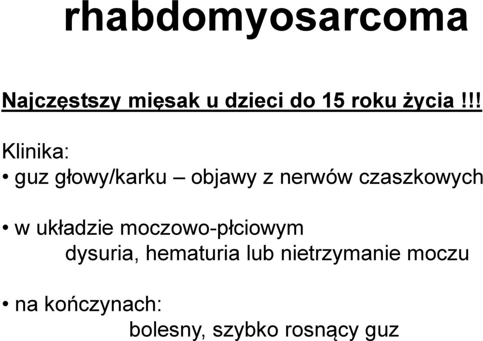 !! Klinika: guz głowy/karku objawy z nerwów czaszkowych w