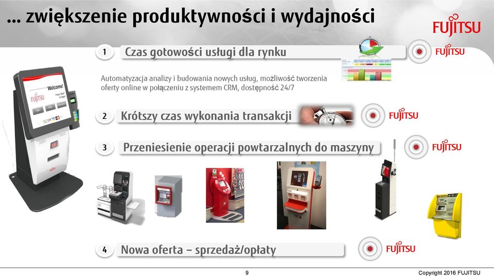 połączeniu z systemem CRM, dostępność 24/7 2 Krótszy czas wykonania transakcji 3