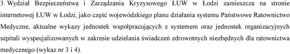 aktualne wykazy jednostek współpracujących z systemem oraz jednostek organizacyjnych szpitali