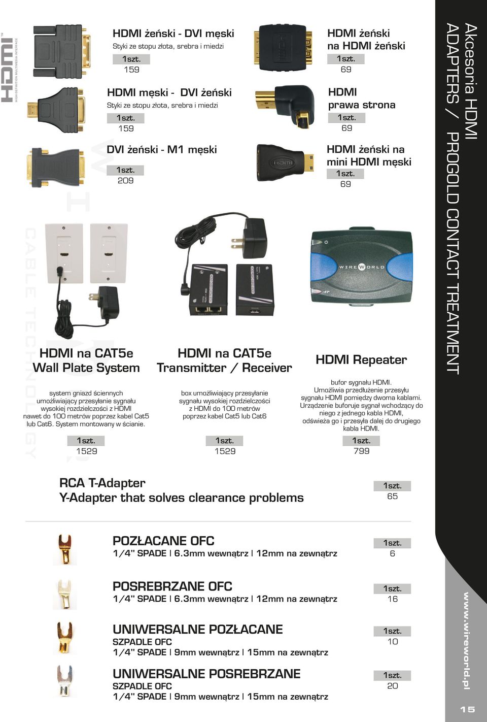 1529 HDMI na CAT5e Transmitter / Receiver box umożliwiający przesyłanie sygnału wysokiej rozdzielczości z HDMI do 100 metrów poprzez kabel Cat5 lub Cat6 1529 HDMI żeński na HDMI żeński 69 HDMI prawa