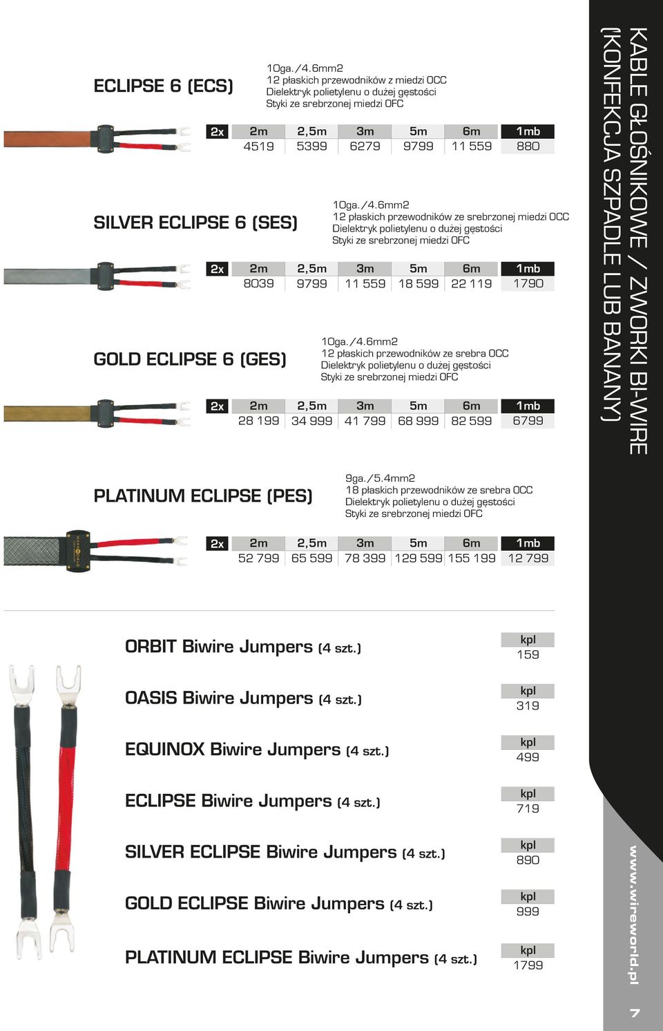 4mm2 18 płaskich przewodników ze srebra OCC 2m 2,5m 3m 5m 52 7 65 5 78 3 129 5 155 1 12 7 ORBIT Biwire Jumpers (4 szt.) kpl 159 OASIS Biwire Jumpers (4 szt.) kpl 319 EQUINOX Biwire Jumpers (4 szt.