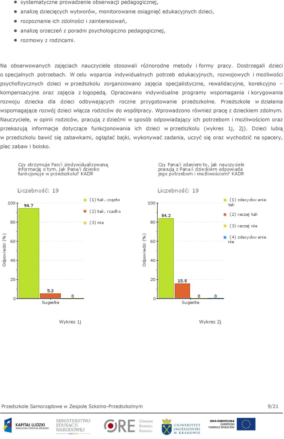 W celu wsparcia indywidualnych potrzeb edukacyjnych, rozwojowych i możliwości psychofizycznych dzieci w przedszkolu zorganizowano zajęcia specjalistyczne, rewalidacyjne, korekcyjno kompensacyjne oraz