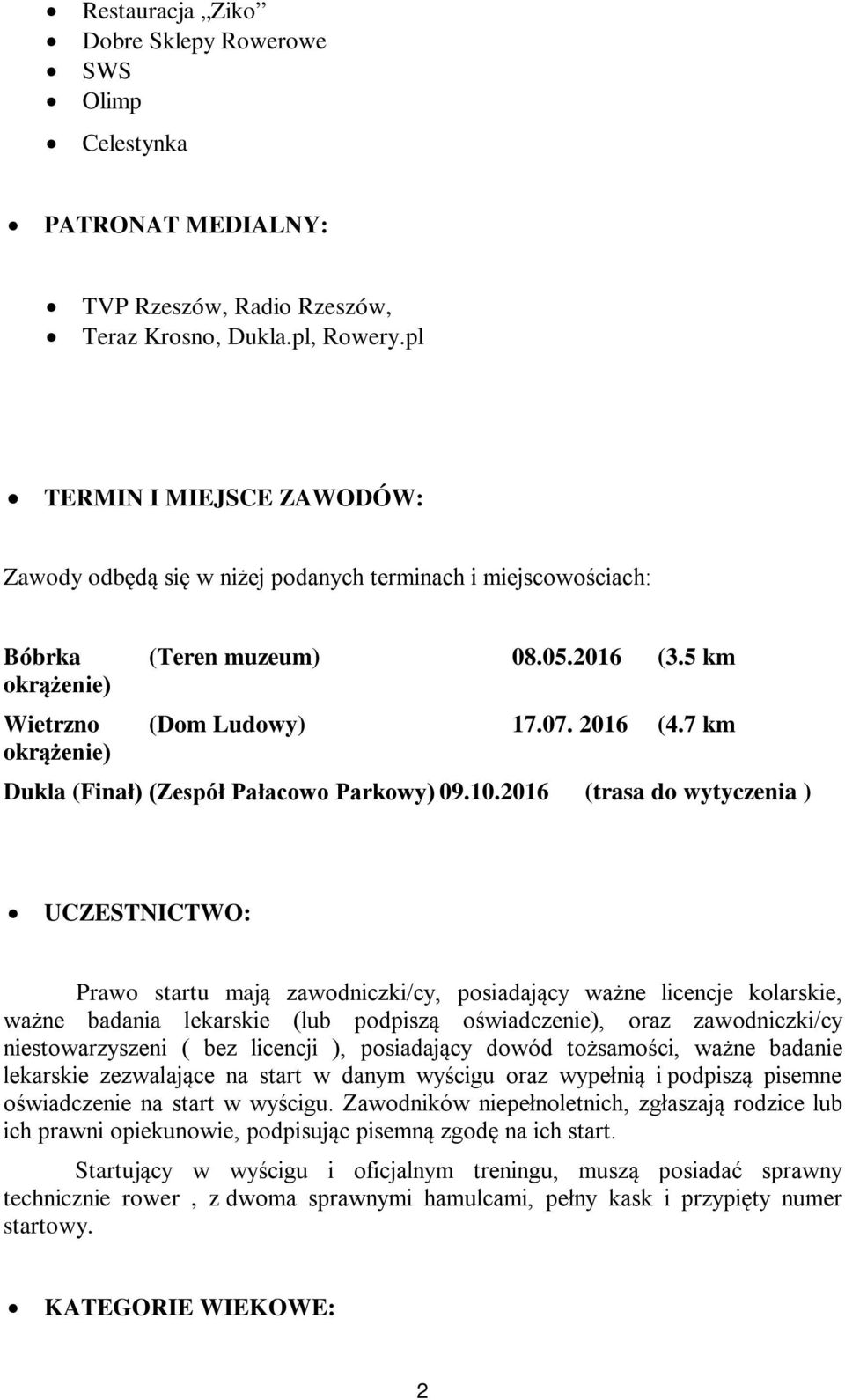7 km okrążenie) Dukla (Finał) (Zespół Pałacowo Parkowy) 09.10.
