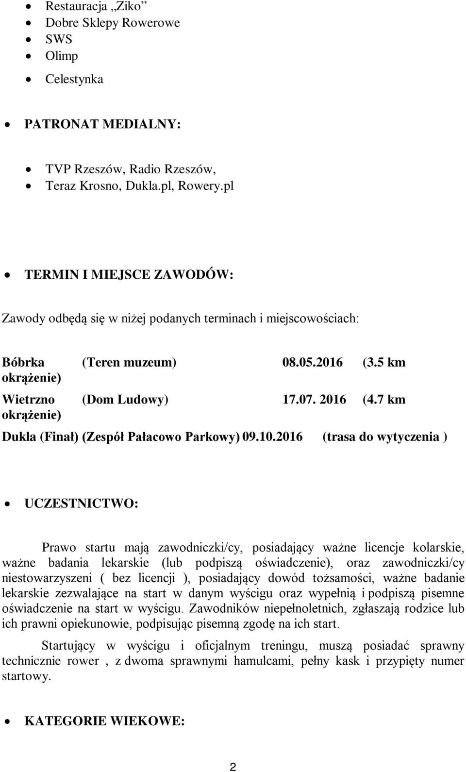 7 km okrążenie) Dukla (Finał) (Zespół Pałacowo Parkowy) 09.10.