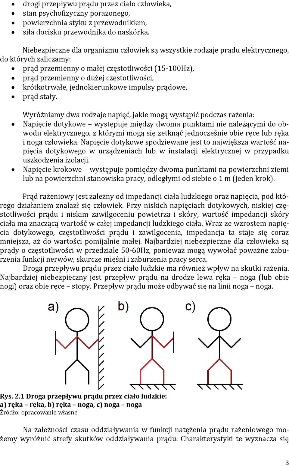 krótkotrwałe, jednokierunkowe impulsy prądowe, prąd stały.