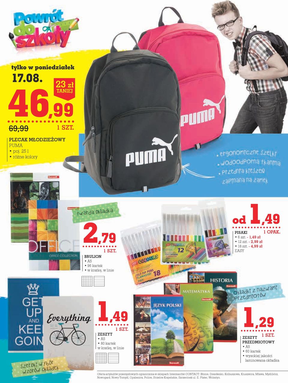 - 4,99 zł EASY 1,49 ZEsZYt A5 80 kartek w kratkę, w linie 1,29 ZEsZYt PrZEDMIOtOWY A5 60 kartek wysokiej jakości laminowana okładka Oferta