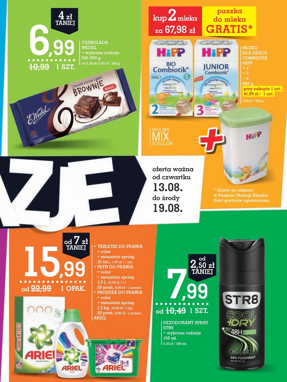 08. 7 zł 15,99 od od 22,99 tabletki DO prania color mountain spring 15 szt., 1,07 zł / 1 szt.