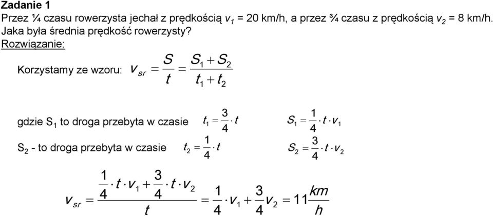 Jaka była średnia prędkość rowerzysy?