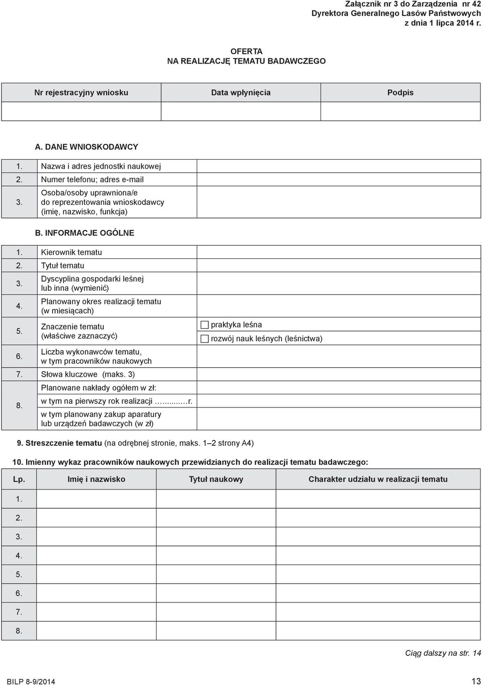 Kierownik tematu 2. Tytuł tematu 3. 4. 5. 6.