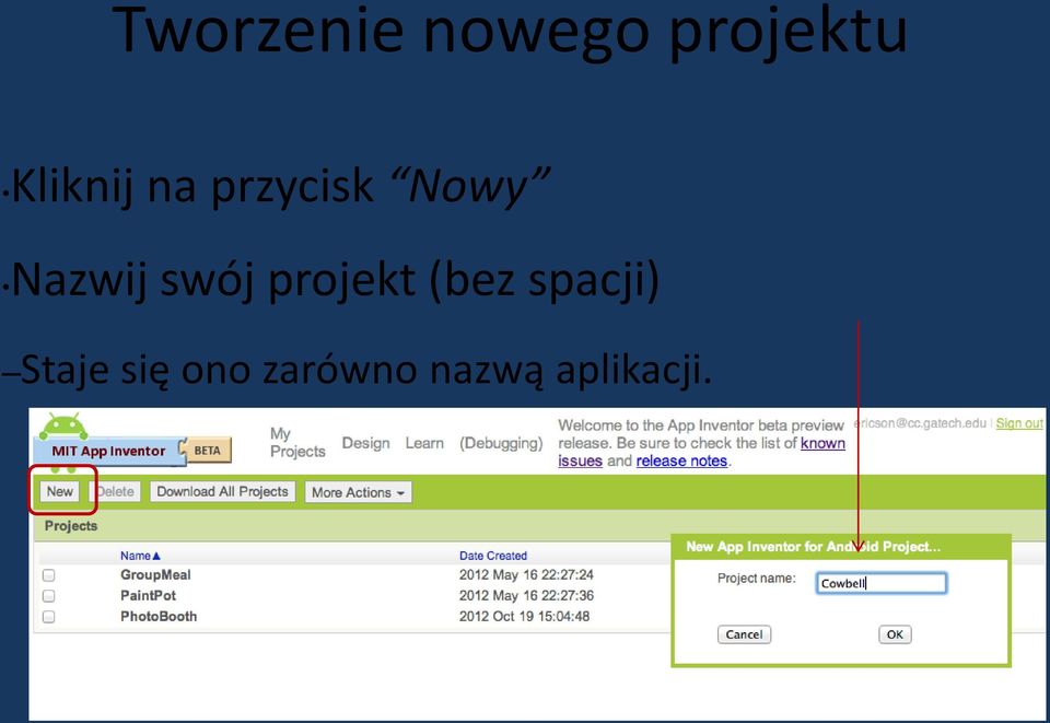 Nazwij swój projekt (bez