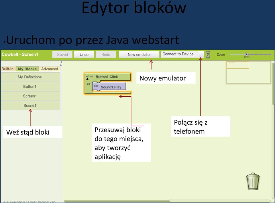 Przesuwaj bloki do tego miejsca, aby