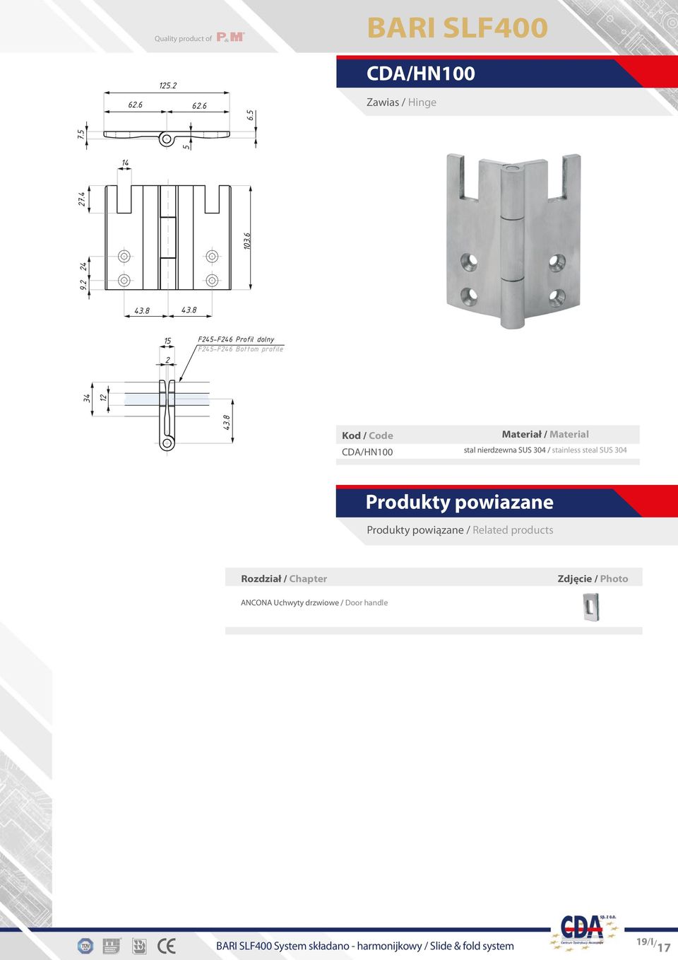 8 CDA/HN100 / stal nierdzewna SUS 304 / stainless steal SUS 304 Produkty powiazane Produkty