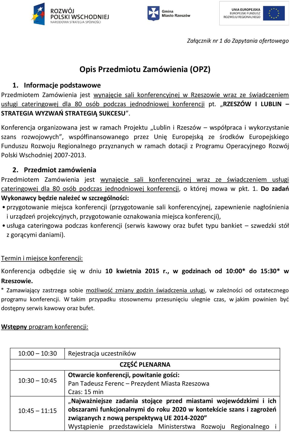 RZESZÓW I LUBLIN STRATEGIA WYZWAŃ STRATEGIĄ SUKCESU.