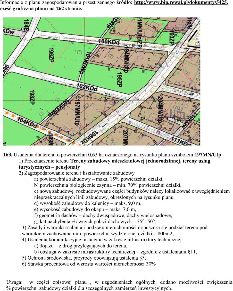 2) Zagospodarowanie terenu i kształtowanie zabudowy a) powierzchnia zabudowy maks. 15% powierzchni działki, b) powierzchnia biologicznie czynna min.