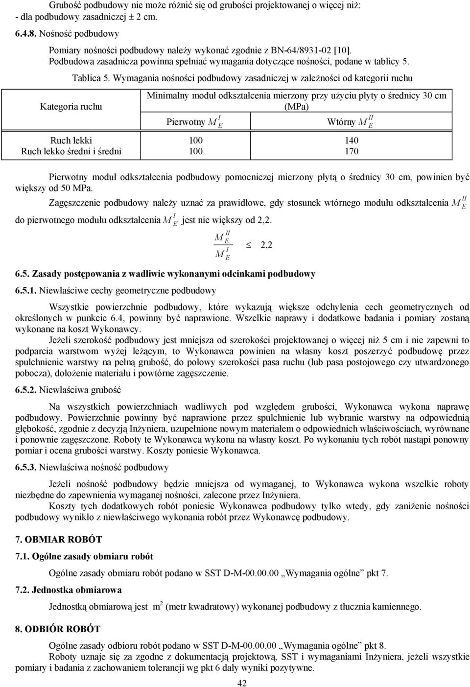 Kategoria ruchu Tablica 5.