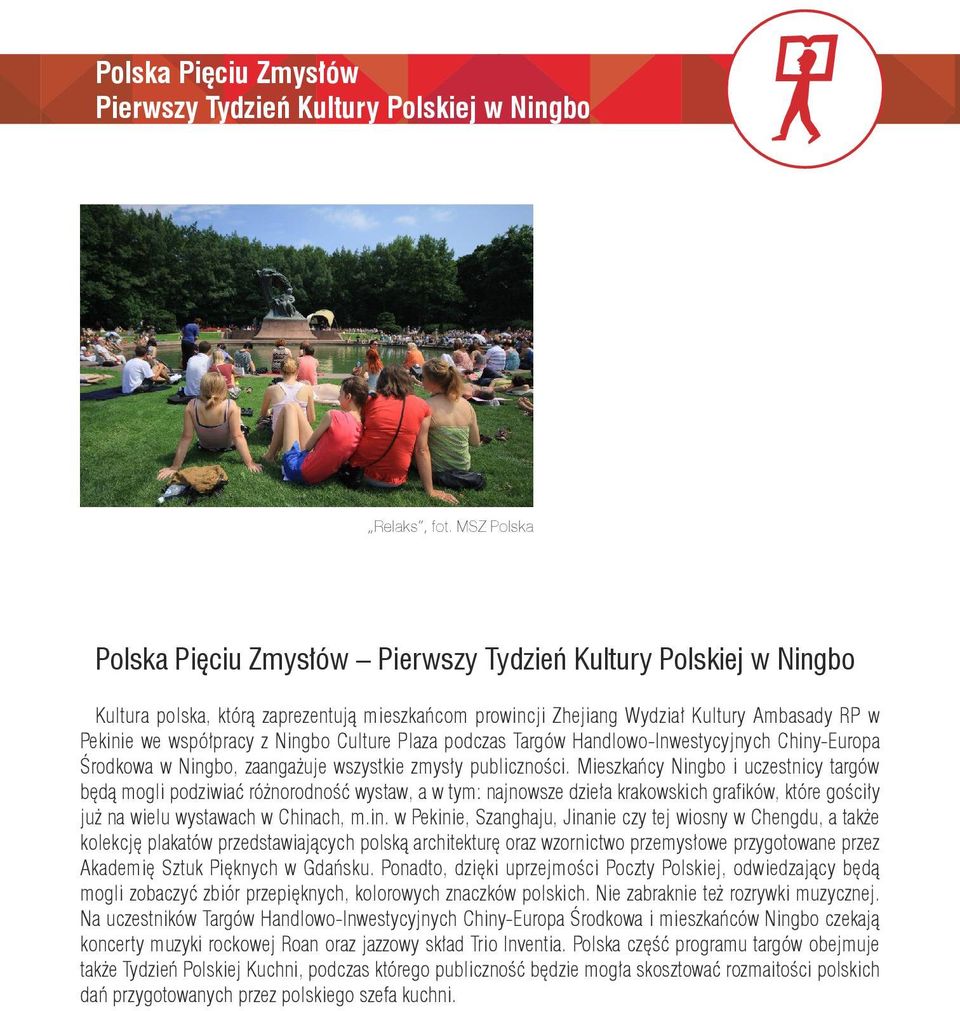 Ningbo Culture Plaza podczas Targów Handlowo-Inwestycyjnych Chiny-Europa Środkowa w Ningbo, zaangażuje wszystkie zmysły publiczności.