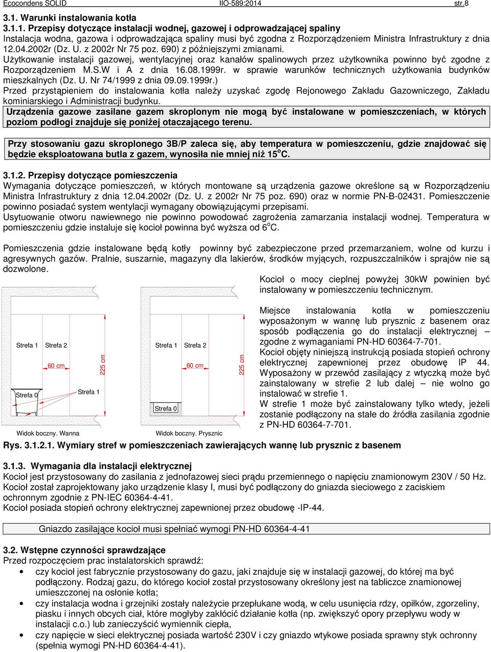 Warunki instalowania kotła 3.1.
